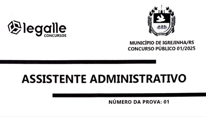 Prova de Português e RLM Comentada: Concurso Assistente Administrativo – Município de Igrejinha/RS (2025)
